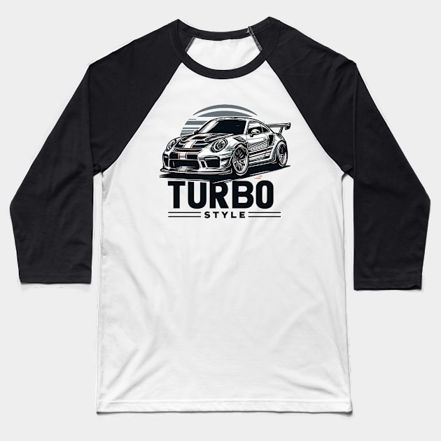 Turbo Style, Sport Car Baseball T-Shirt by Vehicles-Art